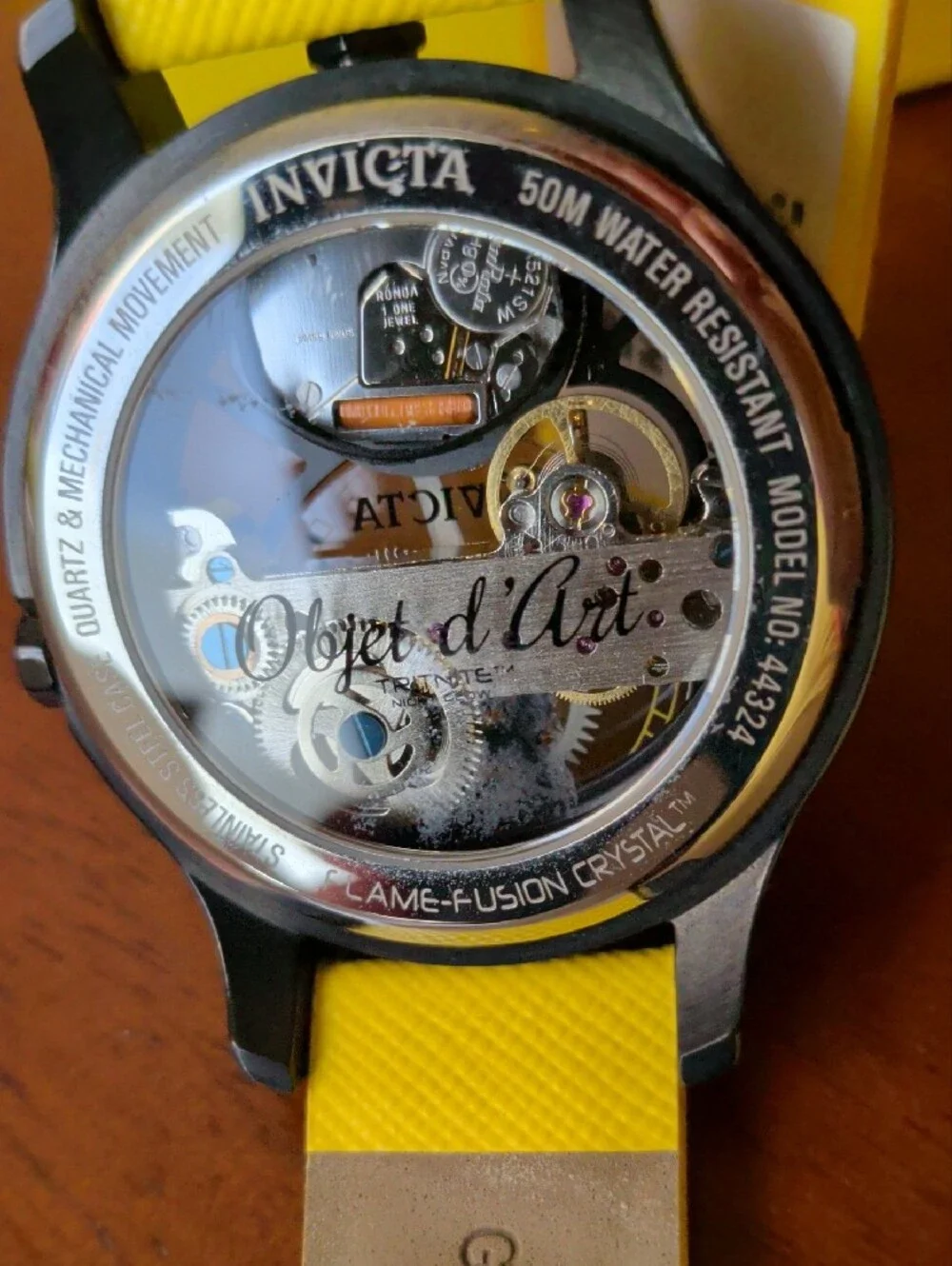 EUC Invicta Objet D Art Hand Wind Transparent Dial Men's Watch 44324